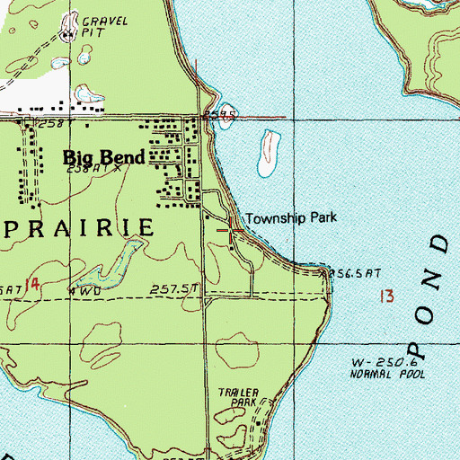 Topographic Map of Big Bend Township Park, MI