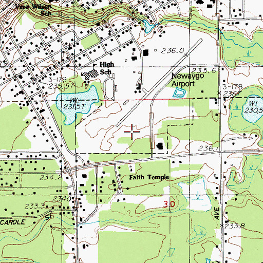 Topographic Map of Continu-Care-Gerber Memorial Hospital, MI