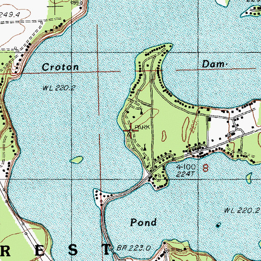 Topographic Map of Croton Township Park, MI