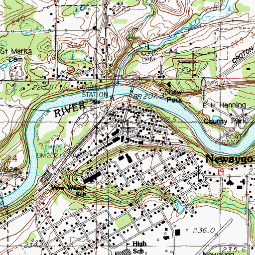 Topographic Map of Newaygo Police Department, MI