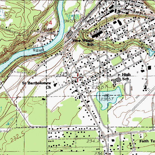 Topographic Map of New Community Church of Newaygo, MI