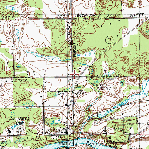 Topographic Map of Resurrection Life Church, MI