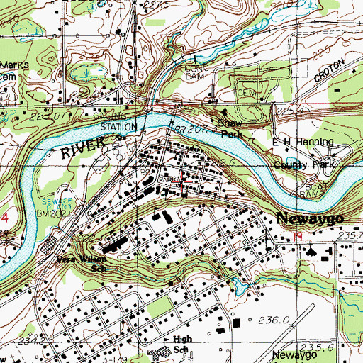 Topographic Map of Saint Mark's Episcopal Church, MI