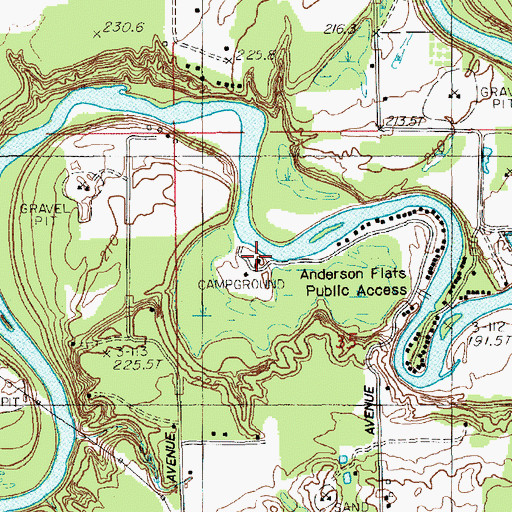 Topographic Map of Salmon Run Campground, MI