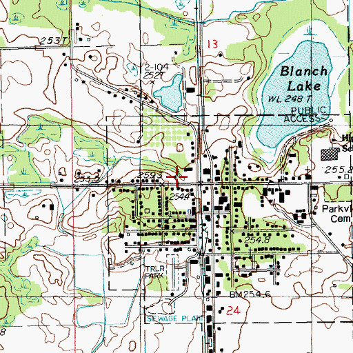 Topographic Map of Grant United Church of Christ, MI