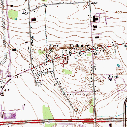 Topographic Map of Vollmer Farms, NY