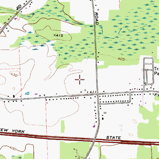 Topographic Map of Wilcox Farms, NY