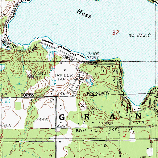 Topographic Map of Lake Forest Mobile Home Park, MI