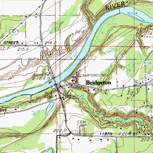 Topographic Map of Chinook Campground, MI