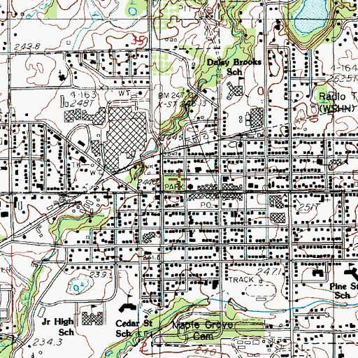 Topographic Map of Veterans Memorial Park, MI