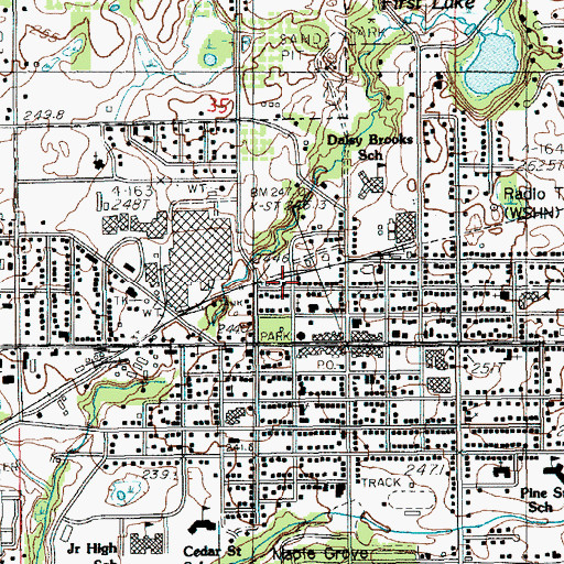Topographic Map of Fremont Station (historical), MI