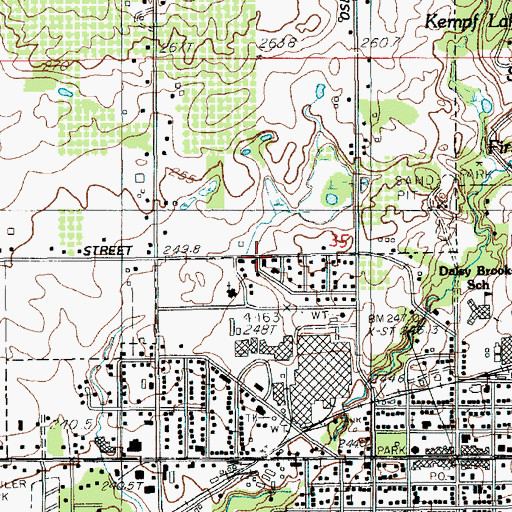 Topographic Map of Newaygo County Baptist Academy, MI