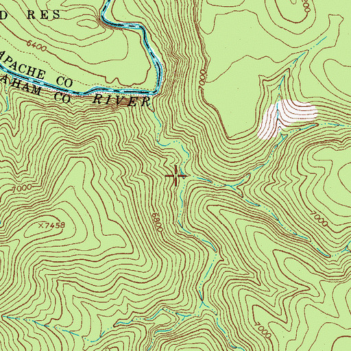 Topographic Map of Arkie Canyon, AZ