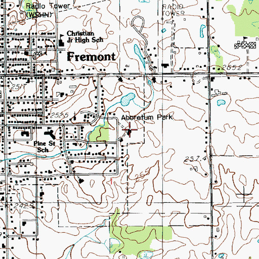 Topographic Map of All Saints Catholic Church, MI