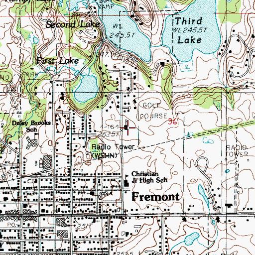 Topographic Map of First Congregational Church, MI