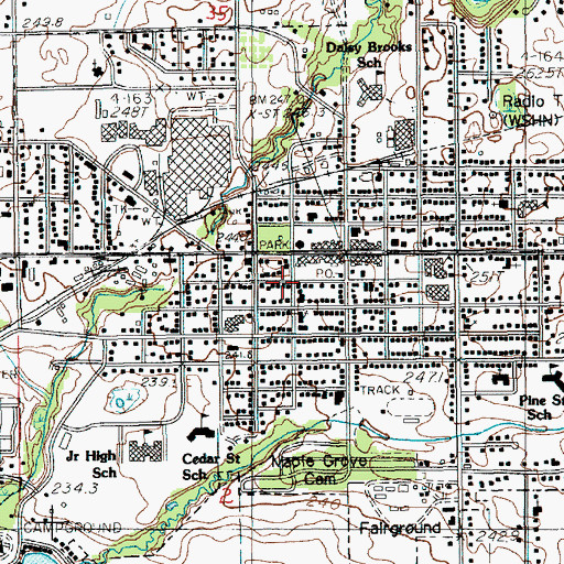 Topographic Map of Grace Community Church, MI
