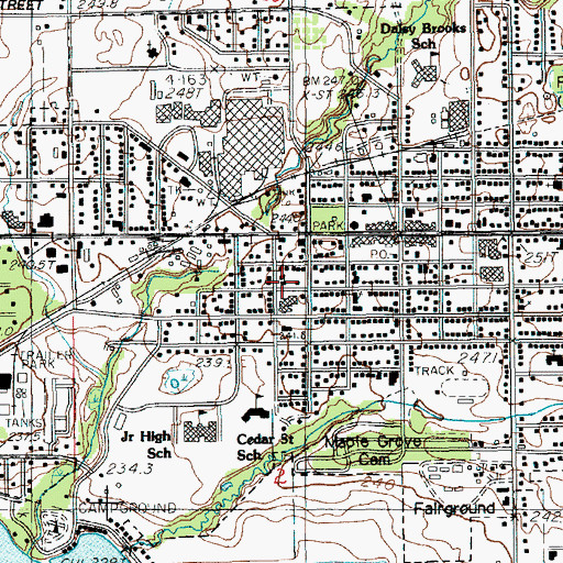 Topographic Map of Saint John's Episcopal Church, MI