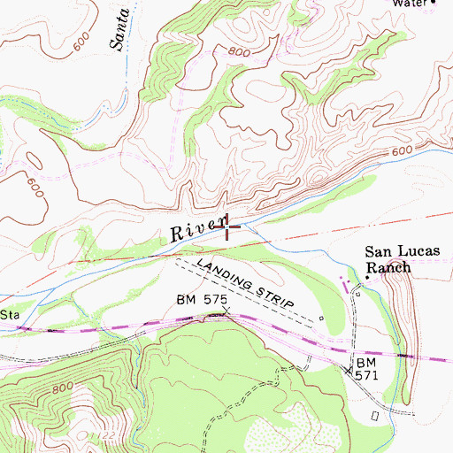 Topographic Map of San Lucas Creek, CA