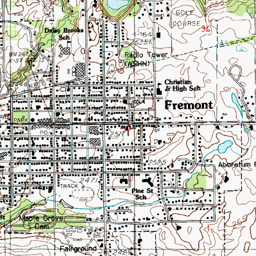 Topographic Map of First Reformed Church, MI