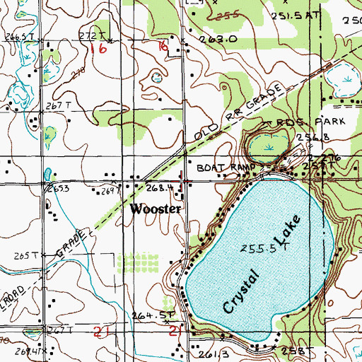 Topographic Map of Sherman Township Hall, MI