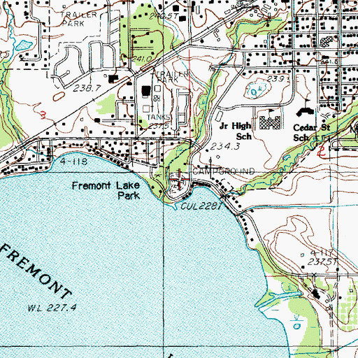 Topographic Map of Lake Park Campground, MI