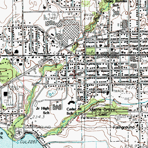 Topographic Map of Gerber Memorial Health Services, MI