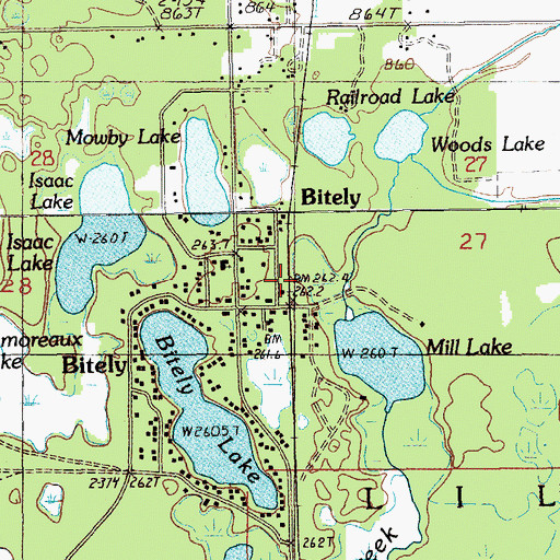 Topographic Map of Lilley Township Fire Department, MI