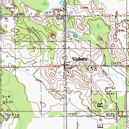 Topographic Map of Volney Bible Church, MI