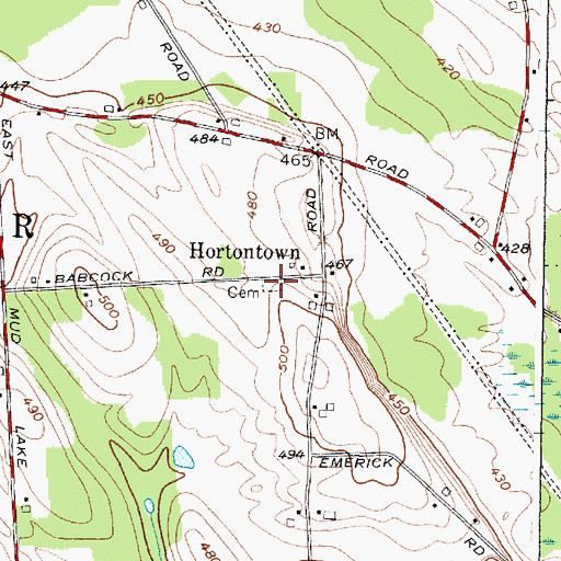 Topographic Map of Hortontown Cemetery, NY