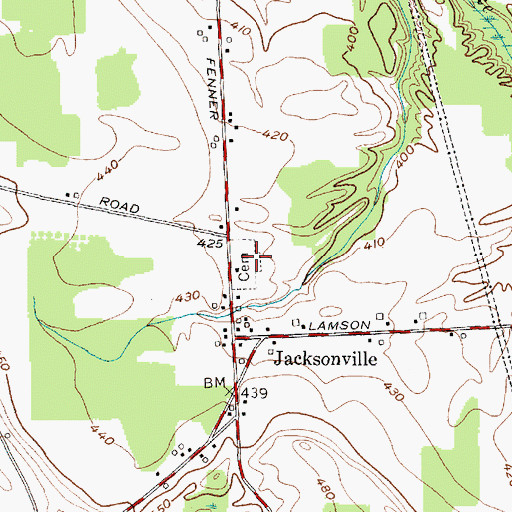Topographic Map of Jacksonville Cemetery, NY