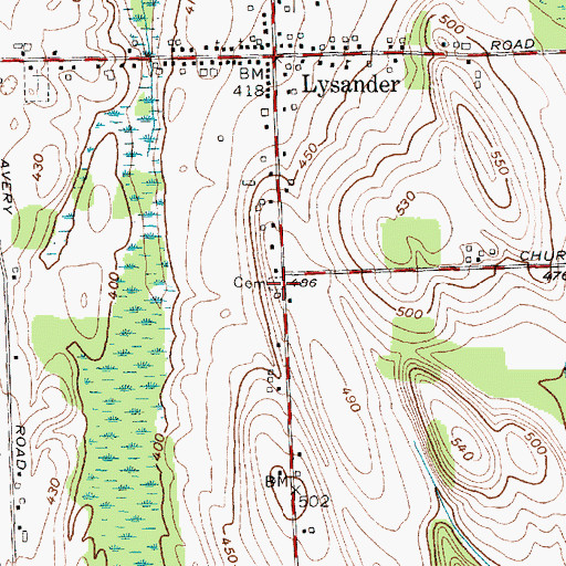 Topographic Map of Old Presbyterian Cemetery, NY