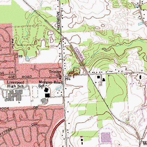 Topographic Map of Morgan's Cemetery, NY