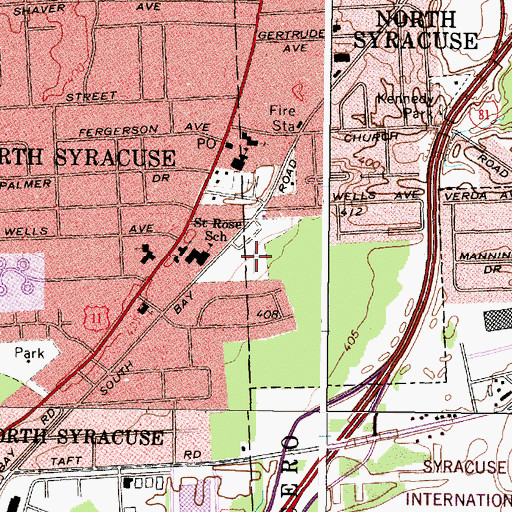 Topographic Map of North Syracuse Cemetery, NY