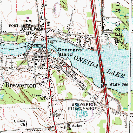 Topographic Map of Riverside Cemetery, NY