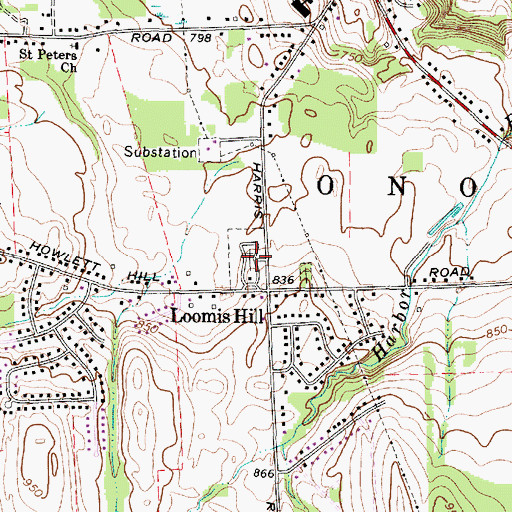 Topographic Map of Loomis Hill Cemetery, NY