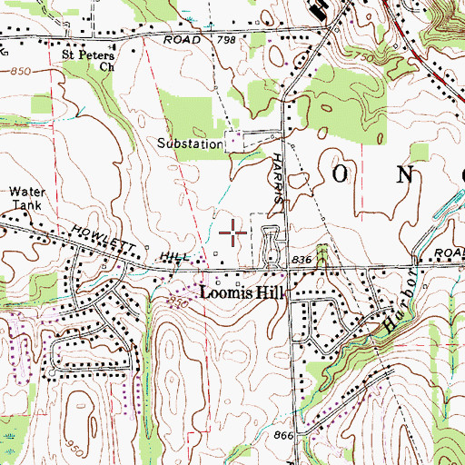 Topographic Map of Onondaga County Veterans Memorial Cemetery, NY