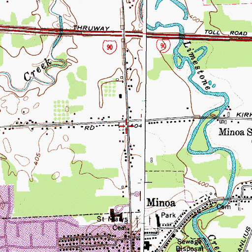 Topographic Map of Saint Mary's Cemetery, NY