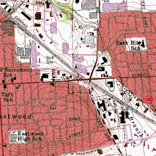 Topographic Map of Messina Springs Cemetery, NY