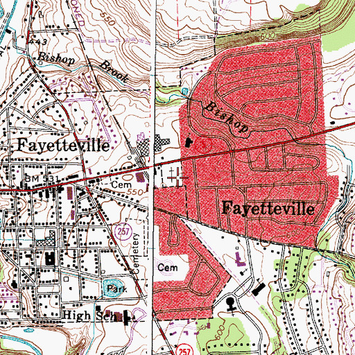 Topographic Map of Immaculate Conception Cemetery, NY