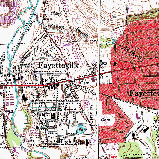 Topographic Map of Fayetteville Pioneer Burial Ground, NY