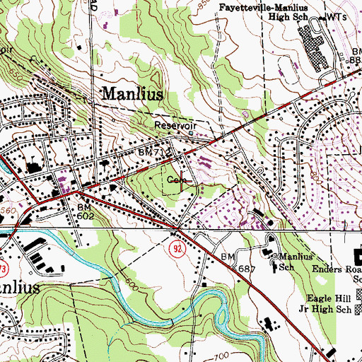 Topographic Map of Manlius Village Cemetery, NY