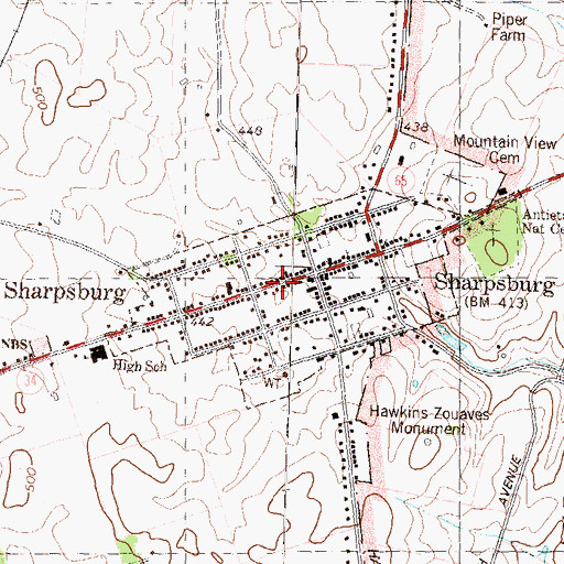 Topographic Map of First Methodist Church (historical), MD