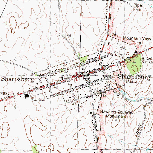 Topographic Map of First Methodist Church (historical), MD