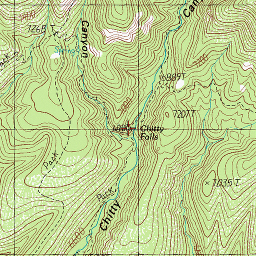 Topographic Map of Chitty Falls, AZ
