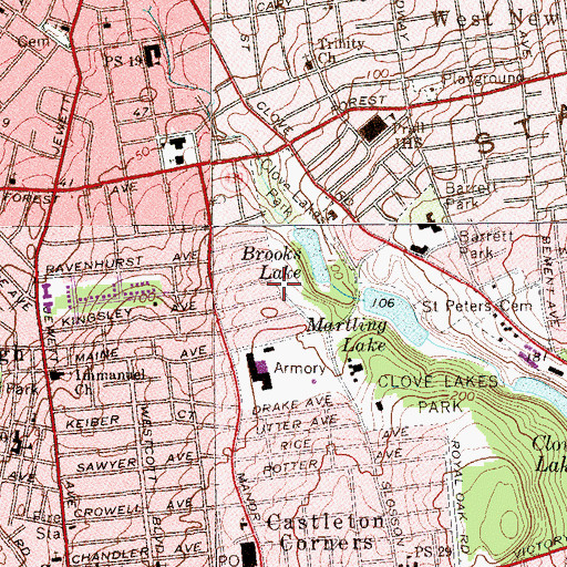 Topographic Map of Church of the Ascension, NY