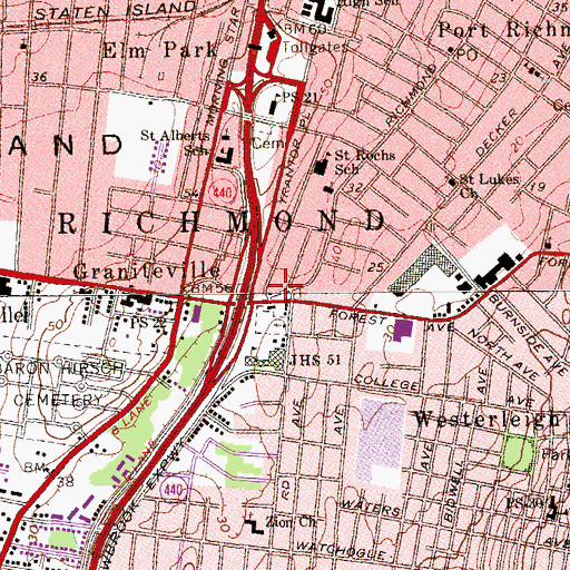 Topographic Map of Cornerstone Worship Center, NY