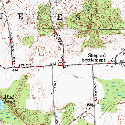 Topographic Map of Shepard Settlement Cemetery, NY