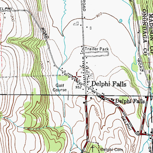 Topographic Map of Delphi Falls Baptist Church, NY