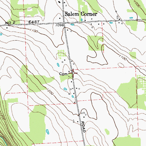 Topographic Map of Baker Cemetery, NY
