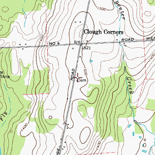 Topographic Map of Clark Cemetery, NY